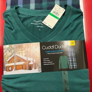 Cuddl Duds Teal Long Sleeve Fleece Set